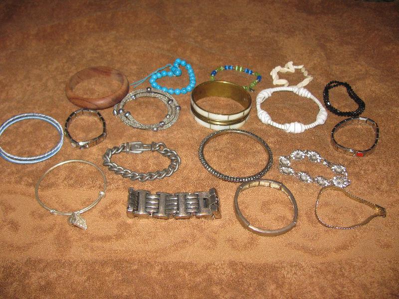 Huge lot of silver and beaded bracelets