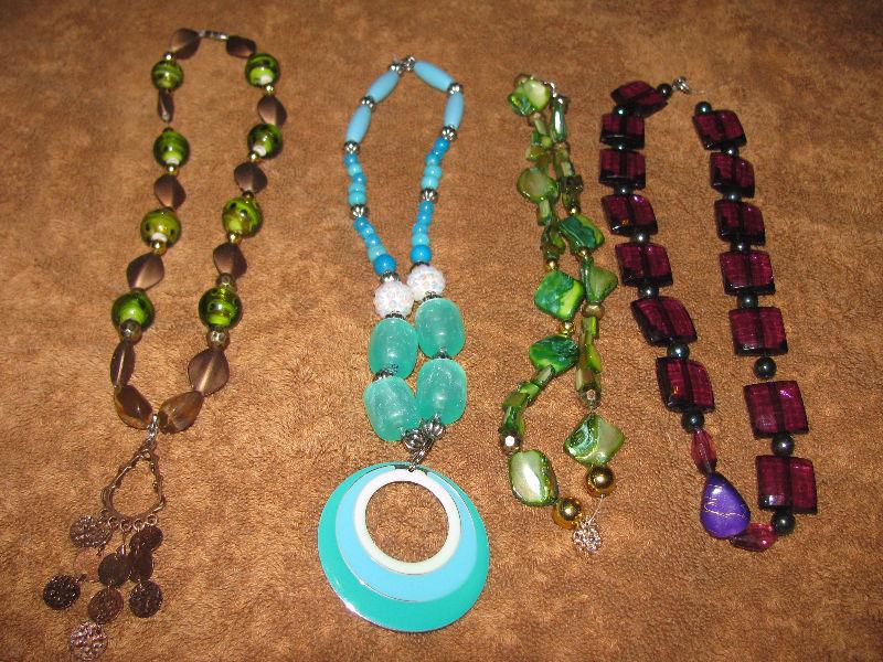 One of a kind handmade jewelry. 4 Necklaces