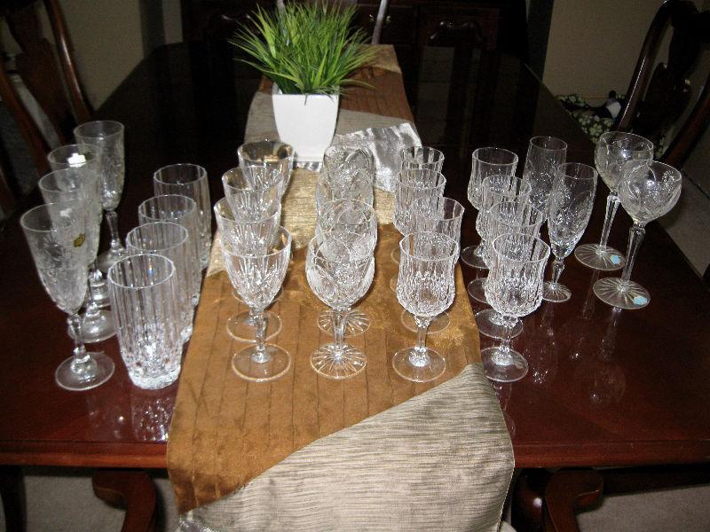28 Piece Crystal Clear Glassware For Sale