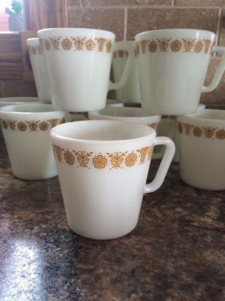 Pyrex Butterfly Gold Mugs Vintage