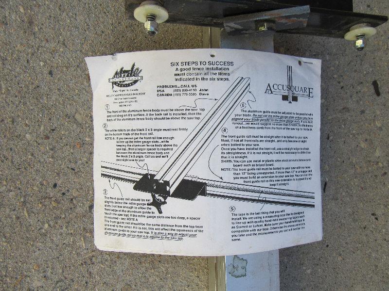 TABLE SAW GUIDE SQUARE - ACCUSQUARE