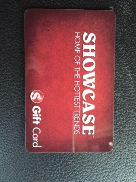 Showcase gift card $285.45