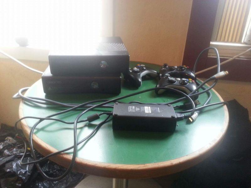 2 Xbox 360 game systems 250 gb hard drive 3 controllers