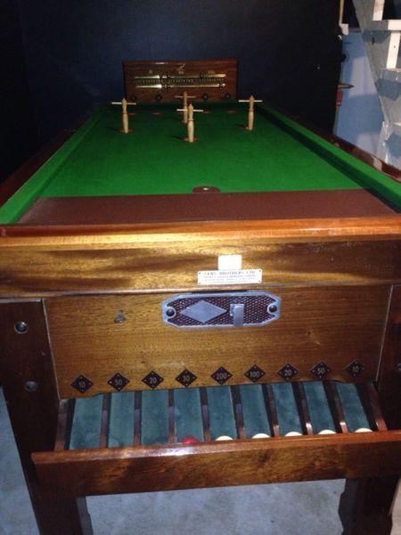 Traditional English Bad Billiards table with cues
