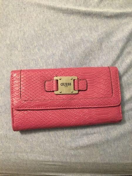 Pink guess wallet