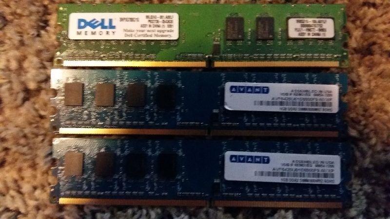 3x 1GB 800mhz DDR2 Desktop Ram