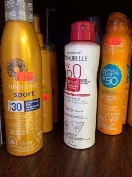 Assorted Sunscreen Lotions