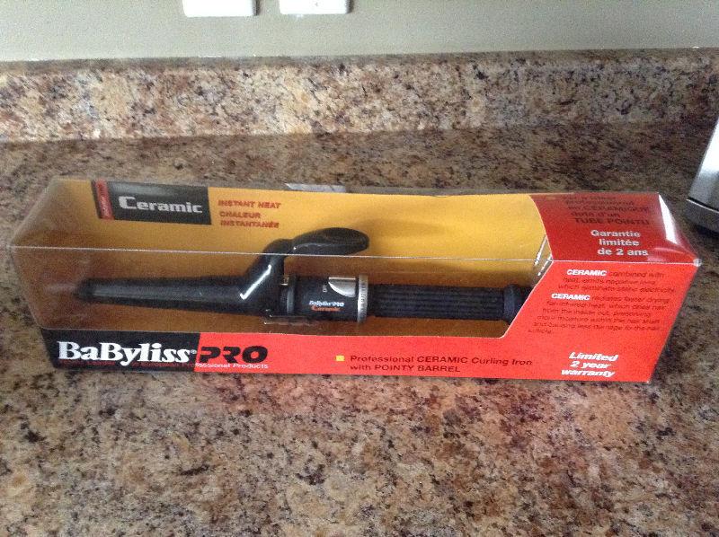 Babybliss Pro Ceramic Curling Iron with Pointy Barrel
