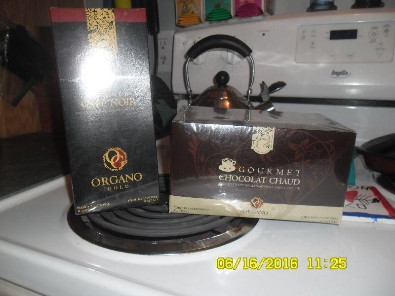 Organo coffee and hot cholate