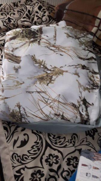 9 meter of white camo polyester twill