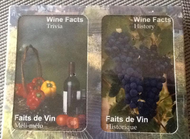 NEW 2 PACK WINE TRIVIA PLAYING CARDS UNIQUE GIFT Wine trivia w