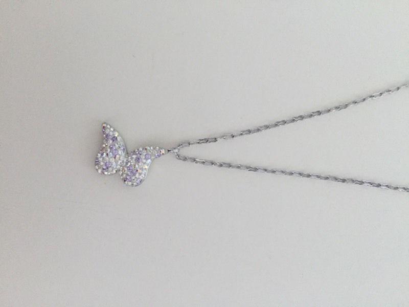 Sterling silver necklace with Swarovski butterfly