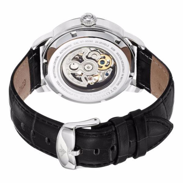 Stuhrling 574 01 Executive II Automatic Skeleton Dial Leather St