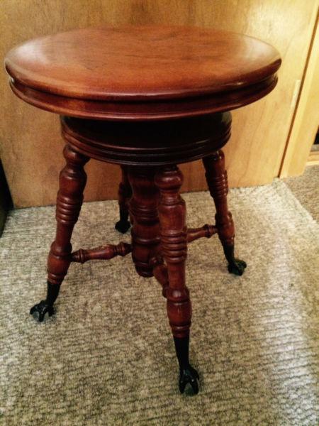 Antique claw foot piano stools