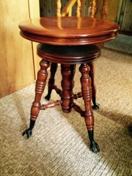 Antique claw foot piano stools