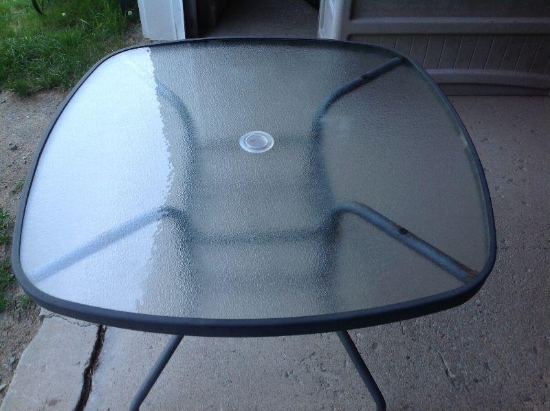 Square Glass Top Patio Table - 36 inches
