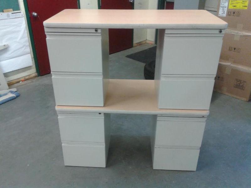 Open Top Two Drawer Pedestal Cabinets