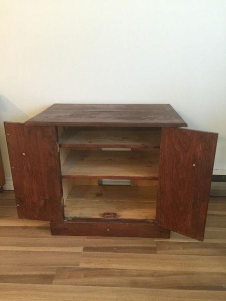 Mahogany-stained pine TV stand/cabinet