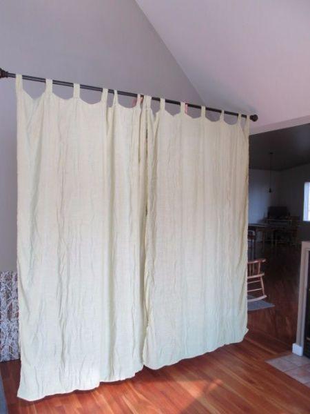 FOUR BEAUTIFUL CURTAIN PANELS WITH QUALITY ROD