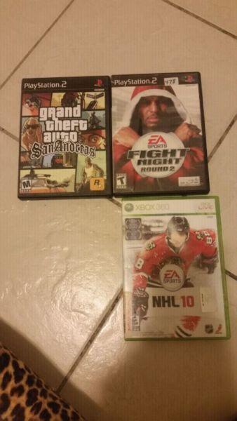 Xbox, Xbox 360, and ps2 games