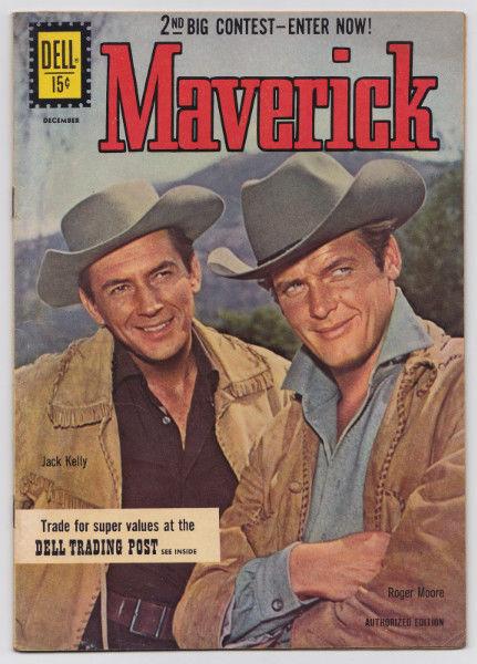 1961 MAVERICK #17 DELL WESTERN COMIC ROGER MOORE COVER VF VF+