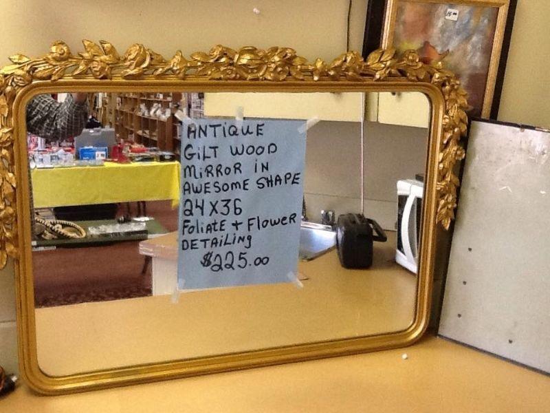 antique giltwood mirror