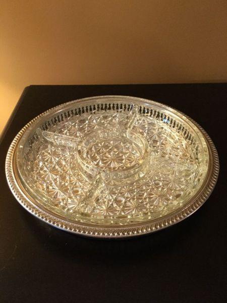 Beautiful Cut Glass Serving Tray