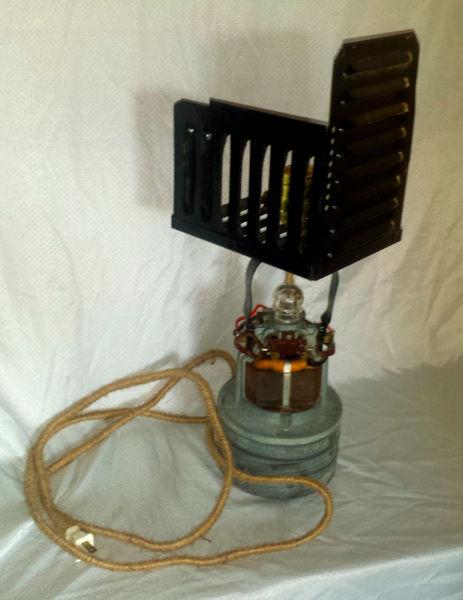 Sculptural Table Lamp Made From Antique TV Components 9teen68