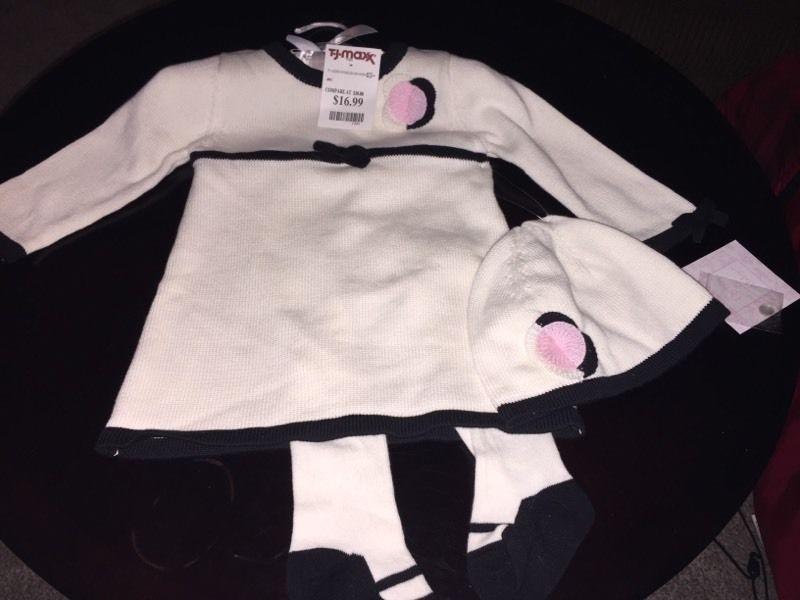 Brand New 3 Piece Baby Girl Outfit Sz 3-6 mths