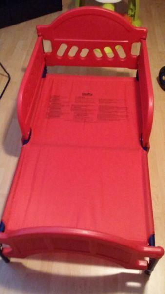 Red Disney crib mattress car bed