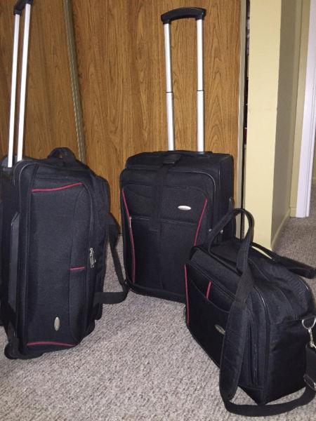 Samsonite luggage set (two Flight carry-on bags and laptop bag)