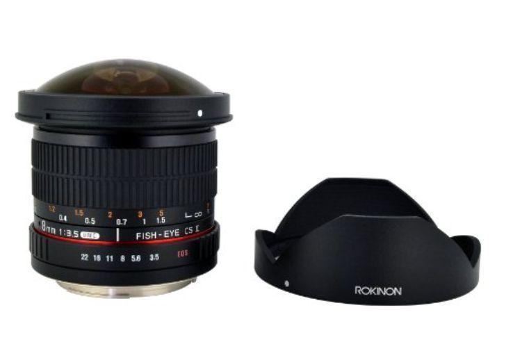 Rokinon HD8M-C 8mm f/3.5 HD Fisheye Lens with Rem.Hood for Canon
