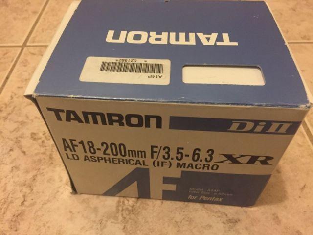 Tamron 18-200mm F3.5-6.3 Macro Lens for Pentax