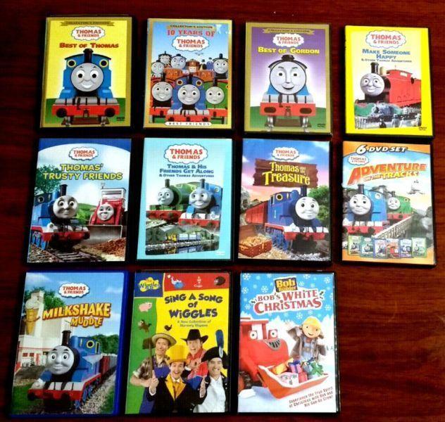 15 Thomas and Friends DVDs + bonus Bob the Builder & Wiggles!