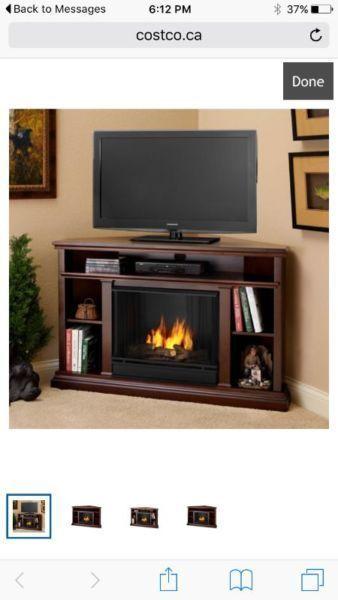 Corner Electric Fireplace with Media Console