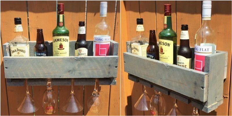 Handmade rustic wine rack