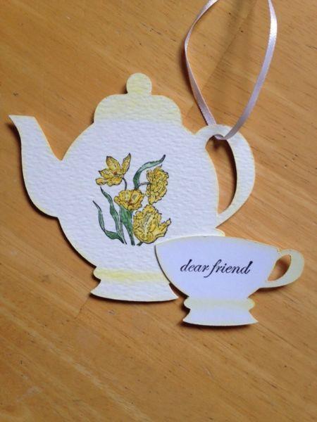 Tea pot gift tag