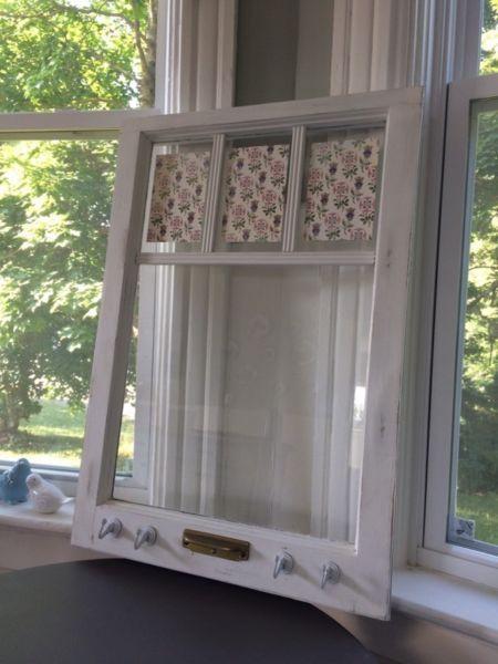 Decorative Upcycled Window with Hooks