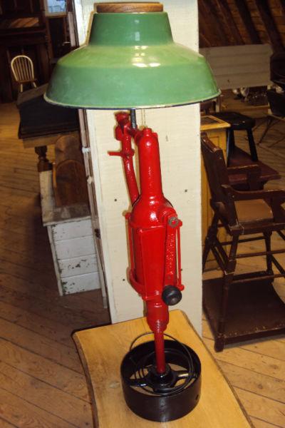 ANTIQUE HAND OPERATED FUEL PUMP LAMP REPURPOSED