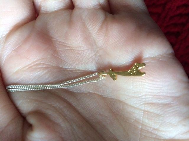 silver chain with gold giraffe charm 40$ obo