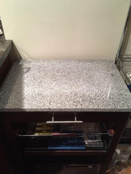 Granite top microwave cart