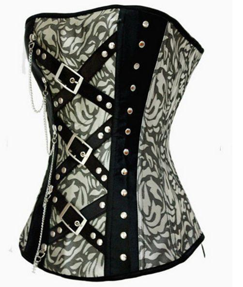 Classic Jacquard gothic style overbust corset