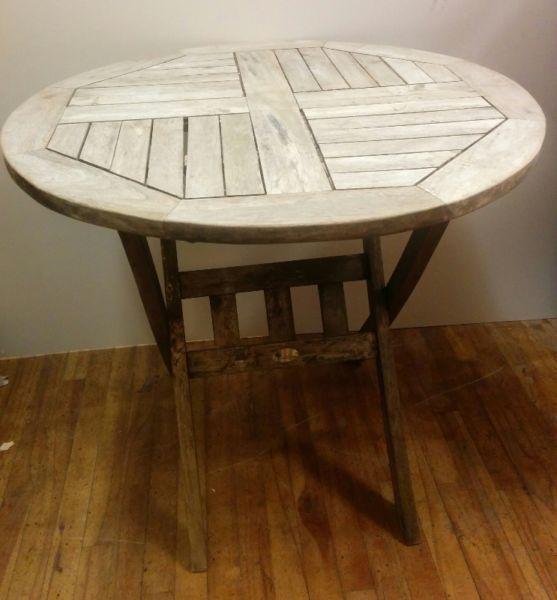 Patio Table Wood Wicker Emporium