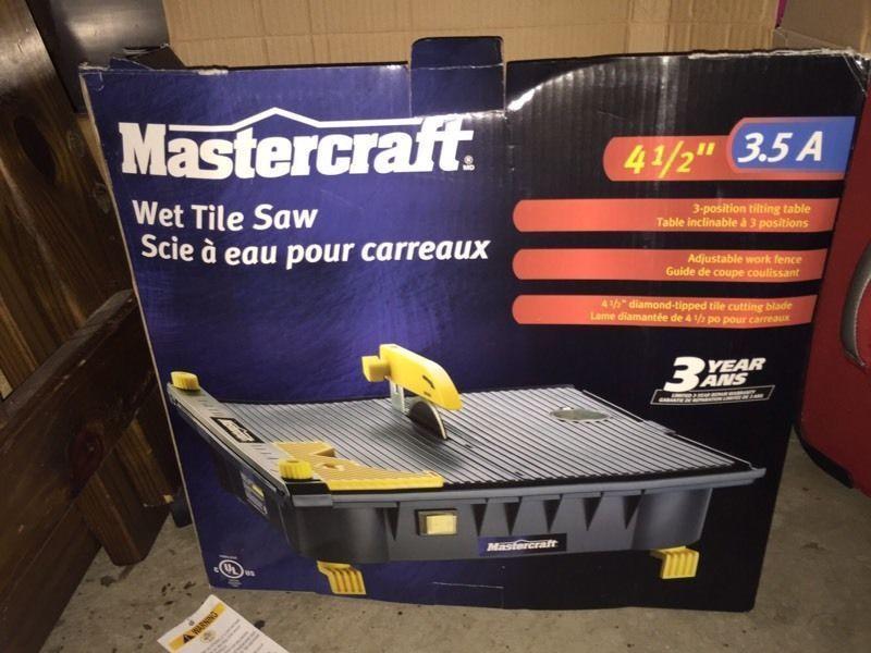 Mastercraft wet tile saw, & tile cutter