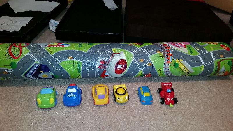 Large play mat and cars