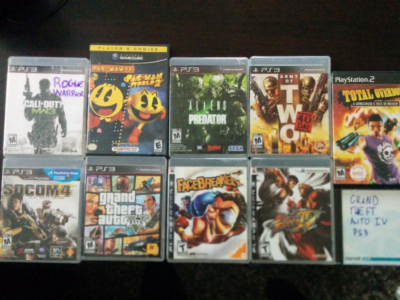GameCube, ps2, and ps3 games