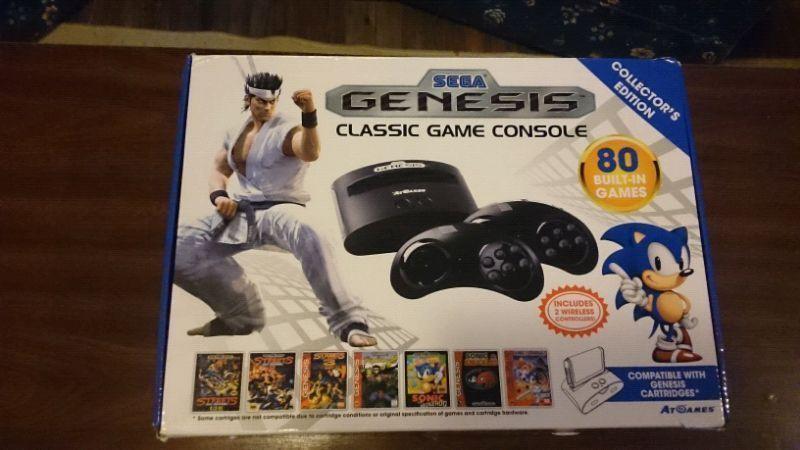 Sega genesis classic game console with 80 built-in games