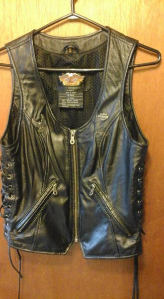 Ladies Leather Harley Vest