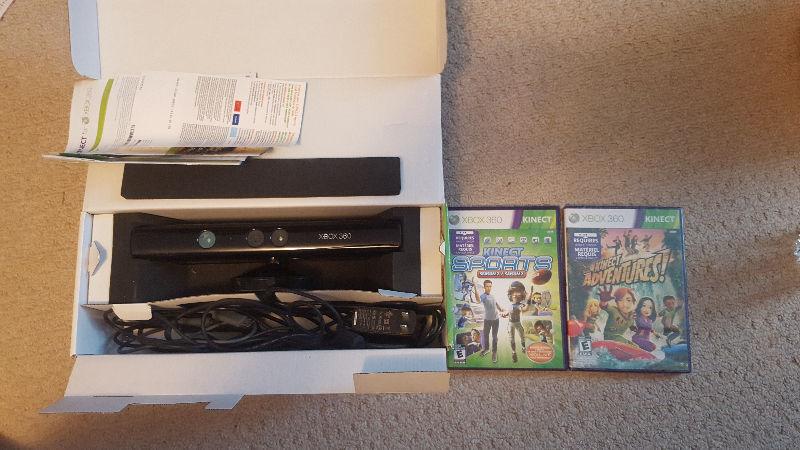 Xbox 360 kinect with 2 games