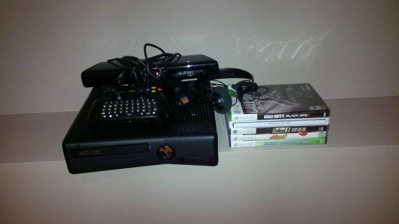 xbox 360 with accessories and some games